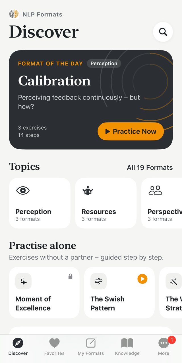 NLP Formate – home screen